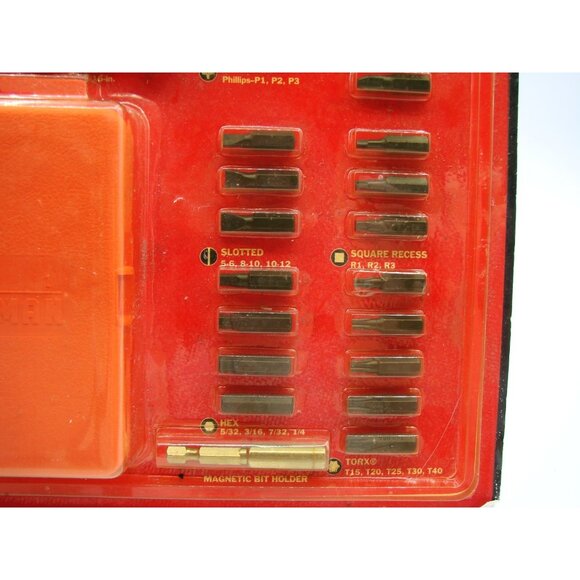 NEW Craftsman 30 Pc Screwdriver Bit Set w/ Storage Case Red 925633 NOS Seal Vtg - Picture 7 of 11